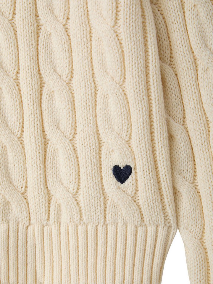 jonen Pullunder Grobstrick-Pullover mit Herz-Stickerei Mädchen – Bild 3 von 5
