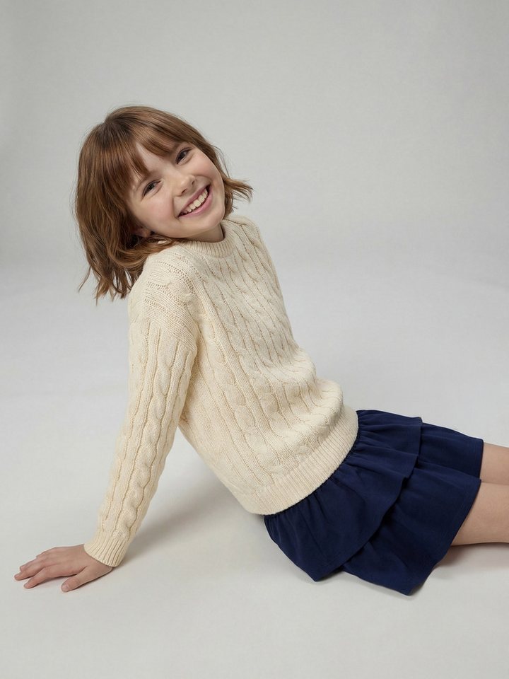 jonen Pullunder Grobstrick-Pullover mit Herz-Stickerei Mädchen – Bild 5 von 5