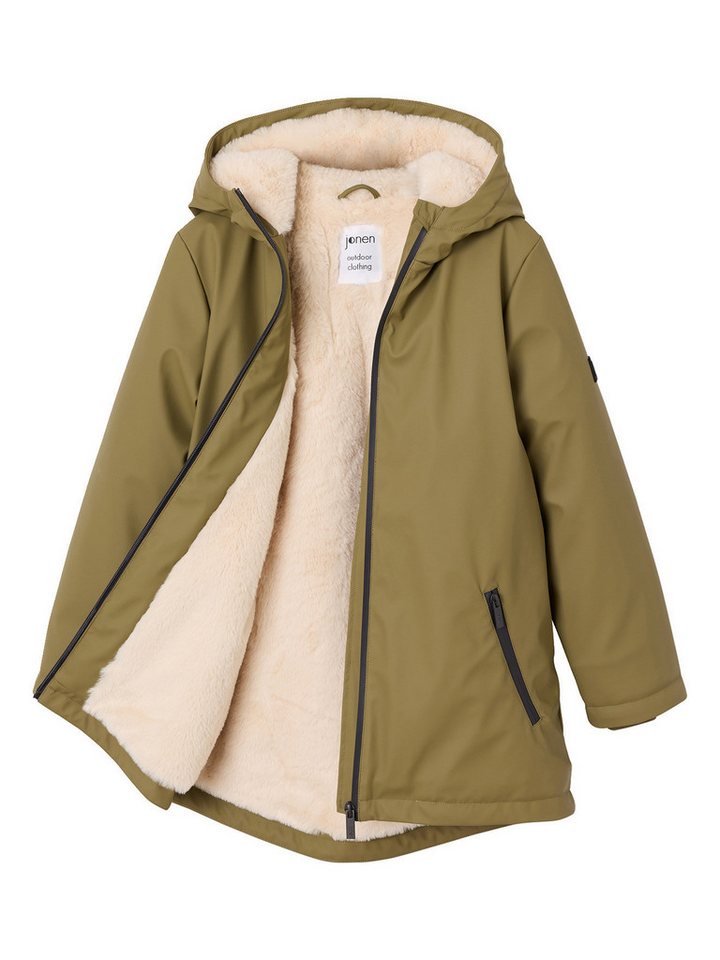 jonen Regenjacke Regenjacke mit Kunstfell-Futter Mädchen – Bild 5 von 5