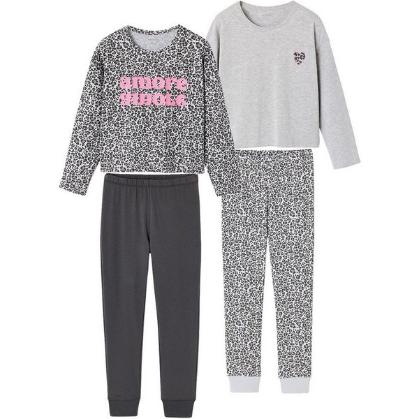 jonen Schlafanzug 2er-Set Schlafanzüge, Crop-Top-Form AMORE Mädchen