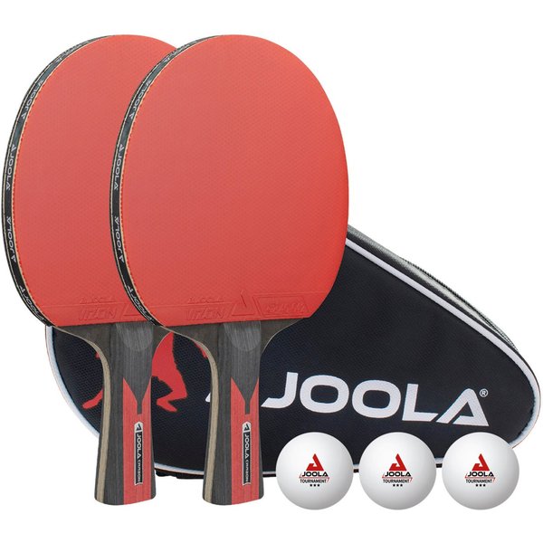 Joola Tischtennisschläger TT-Set Duo Carbon (Set, mit Schlägerhülle, mit Bällen)