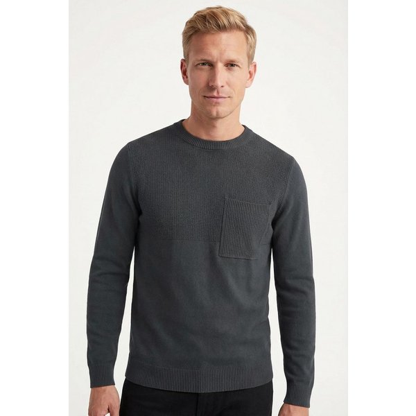 Joop Jeans Rundhalspullover Owin im Materialmix