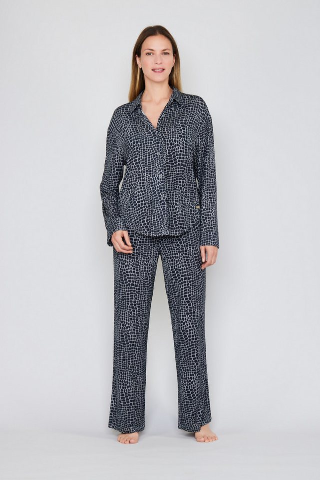 JOOP! Pyjamaoberteil Luxe Modal Printed langärmelig, Modal-Mix, Knöpfe – Bild 5 von 5