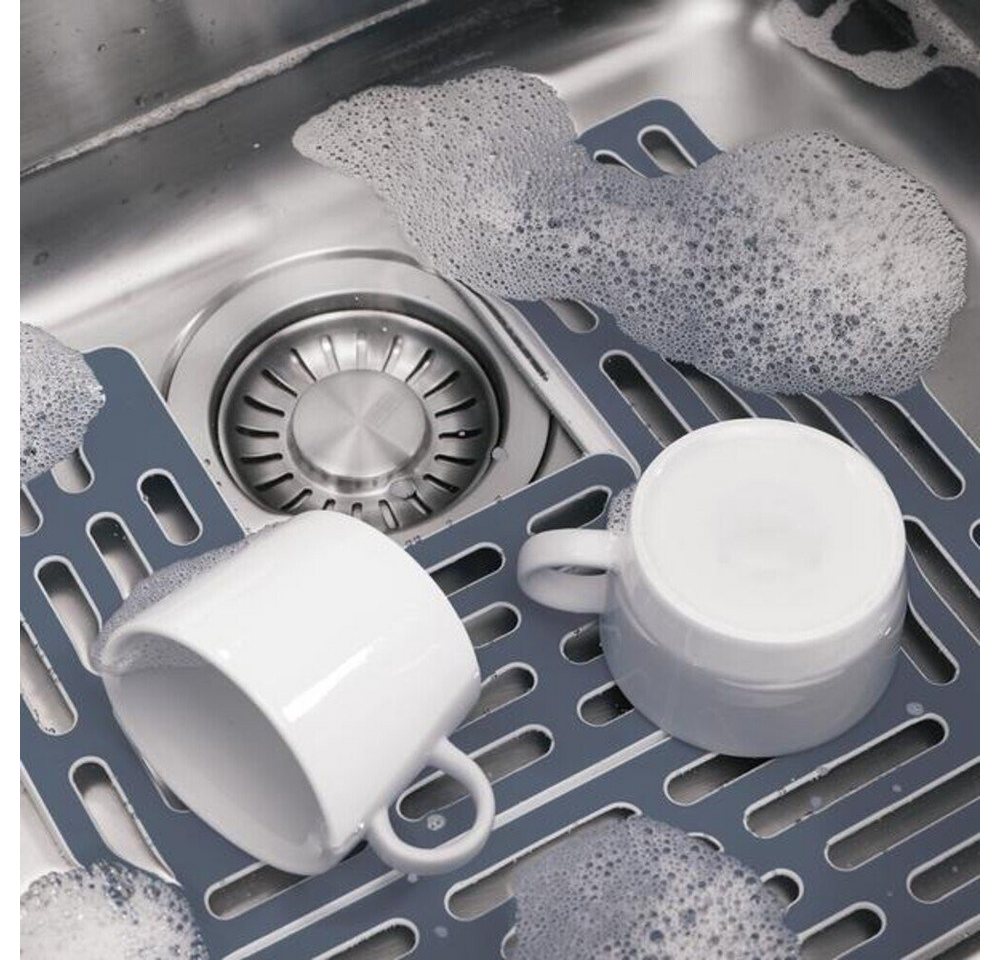 Joseph Joseph Siebventil Spülbeckenschutz SinkSaver grau, 1-tlg., Spülbeckenschutz SinkSaver grau, 28,50cm, Gummi, grau – Bild 2 von 2