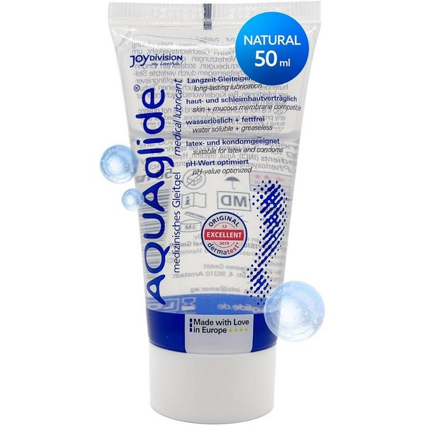 JOYDIVISION Gleitgel AQUAglide Natural Gleitmittel, Das Original, kristallklar und geruchsneutral