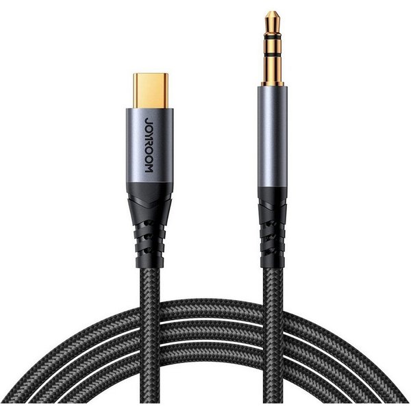 JOYROOM Audiokabel AUX 3,5 mm Miniklinke – USB-C für Telefon 1,2 m schwarz Audio- & Video-Kabel