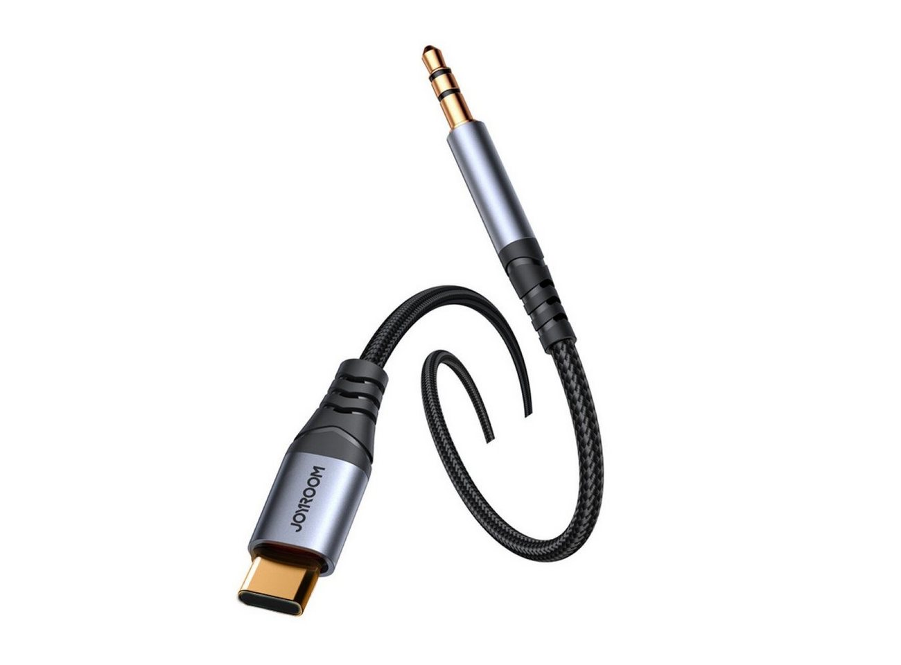 JOYROOM Audiokabel AUX 3,5 mm Miniklinke – USB-C für Telefon 1,2 m schwarz Audio- & Video-Kabel – Bild 4 von 5