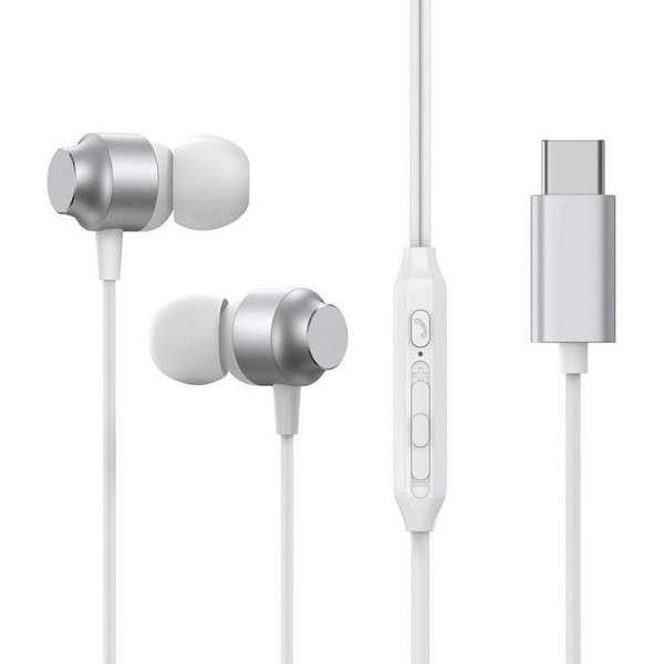 JOYROOM USB-C Kabelkopfhörer In-Ear-Kopfhörer – Silber 1200 mm In-Ear-Kopfhörer