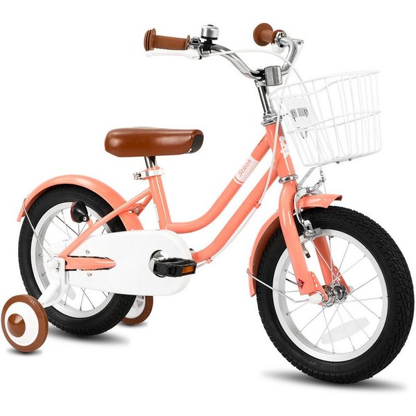 JOYSTAR Kinderfahrrad Kinderfahrrad mit Korb, abnehmbaren Stützrädern für Kinder 2‑9 Jahre, Ausgestattet mit Doppelhandbremsen, Stützrädern, Schutzblechen, Korb