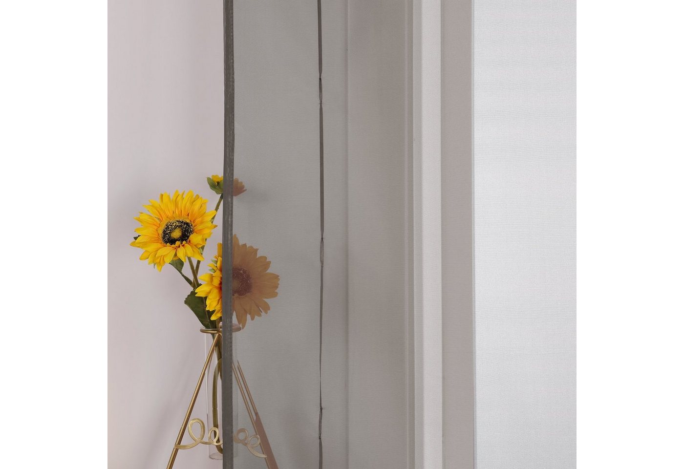 Joyswahl Raffrollo mit Bändern, luftiges Fensterrollo, in vielen Farben zur Auswahl, mit Schlaufen, Bändchen am Saum, Uni Vorhänge Modern Voile, Küche – Bild 4 von 5