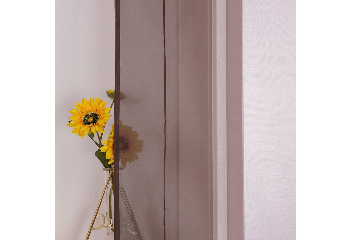 Joyswahl Raffrollo mit Bändern, luftiges Fensterrollo, in vielen Farben zur Auswahl, mit Schlaufen, Bändchen am Saum, Uni Vorhänge Modern Voile, Küche – Bild 3 von 5