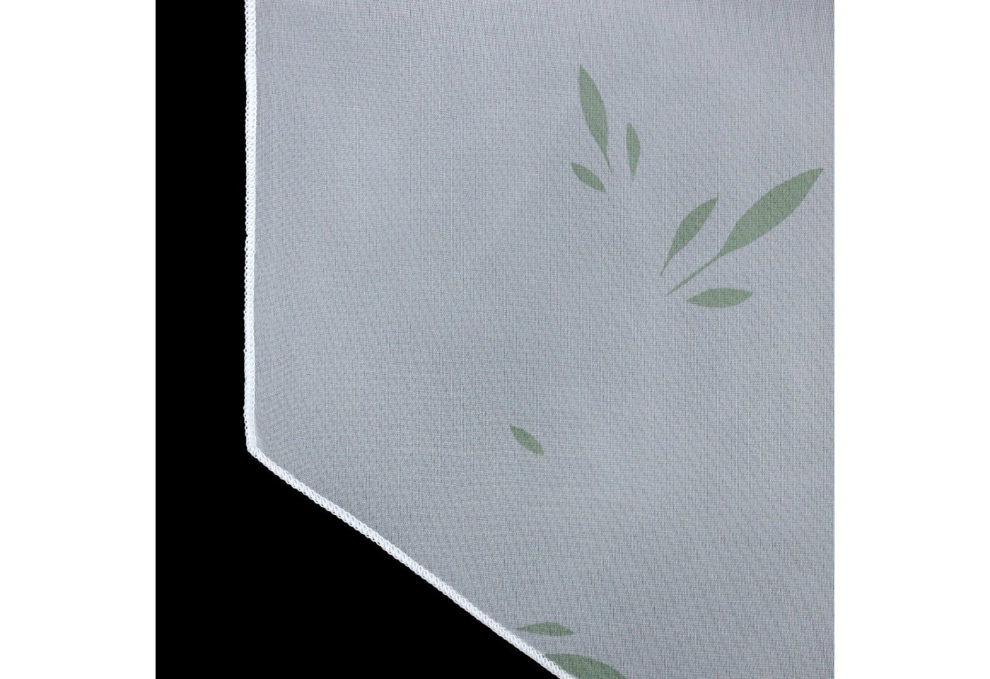 Joyswahl Scheibengardine (1 St), Stangendurchzug, transparent, Quaste Küche Gardine, Panneaux, Blätter-Motiv, Bistrogardine – Bild 3 von 5