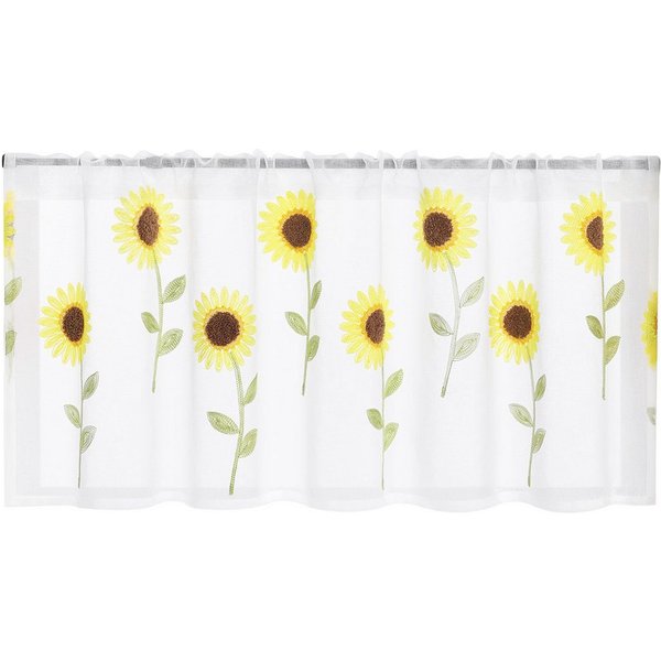 Joyswahl Scheibengardine (1 St), Stangendurchzug, Bistrogardinen mit Sonnenblume, Kurz, küche