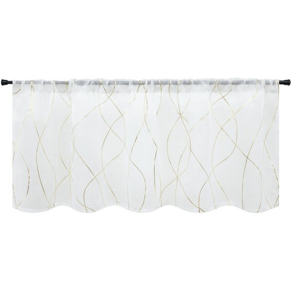 Joyswahl Scheibengardine Bistrogardine Kurzstore mit Wellenmuster im modernen Stil (1 St), Stangendurchzug, transparent, Polyester, Glanzlinien, lichtdurchlässi