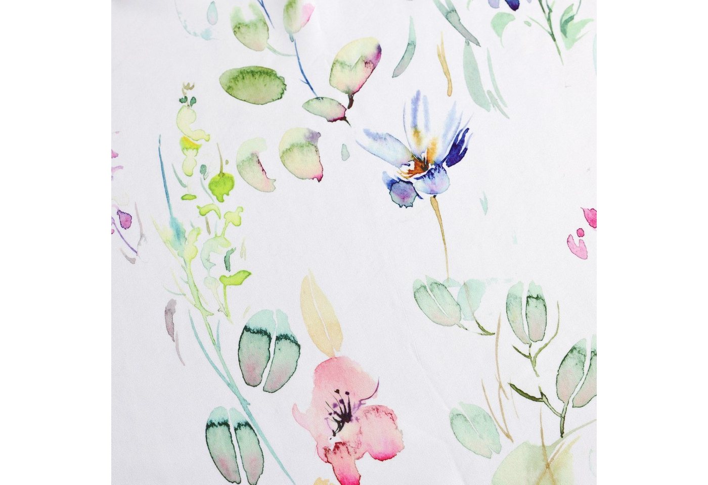 Joyswahl Scheibengardine dekorative Bistrogardine, Kurzgardine mit Wasserfarben‑Blumenprint (1 St), Stangendurchzug, blickdicht, Vintage Kurzgardine mit Blumenm – Bild 2 von 5