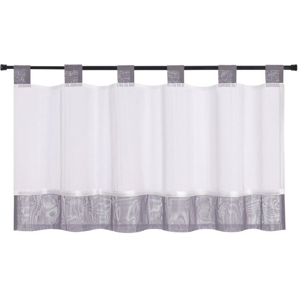 Joyswahl Scheibengardine Kurzgardinen mit Stangendurchzug, Transparente Voile,zur Dekoration (1 St), Schlaufen, transparent, Leinenoptik Landhausstil Cáfe Bistr