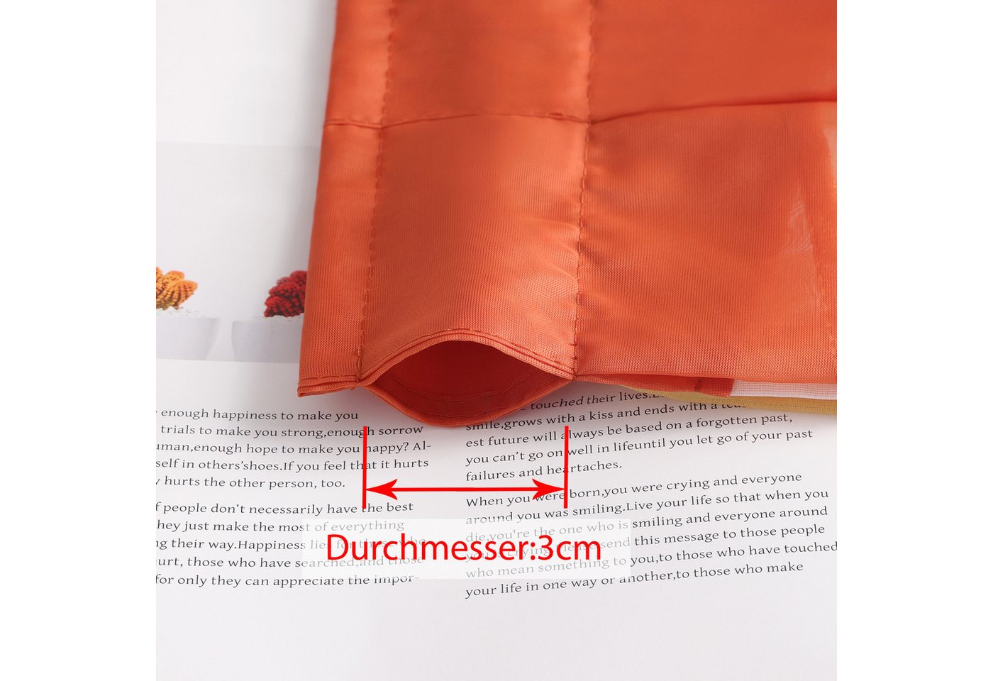 Joyswahl Scheibengardine M‑Bogen‑Band, Wellenmuster, Kurzgardine (1 St), Stangendurchzug, transparent, Volie, Tunnelzug Voile Kurzstore,für Kleinfenster, Wellen – Bild 5 von 5
