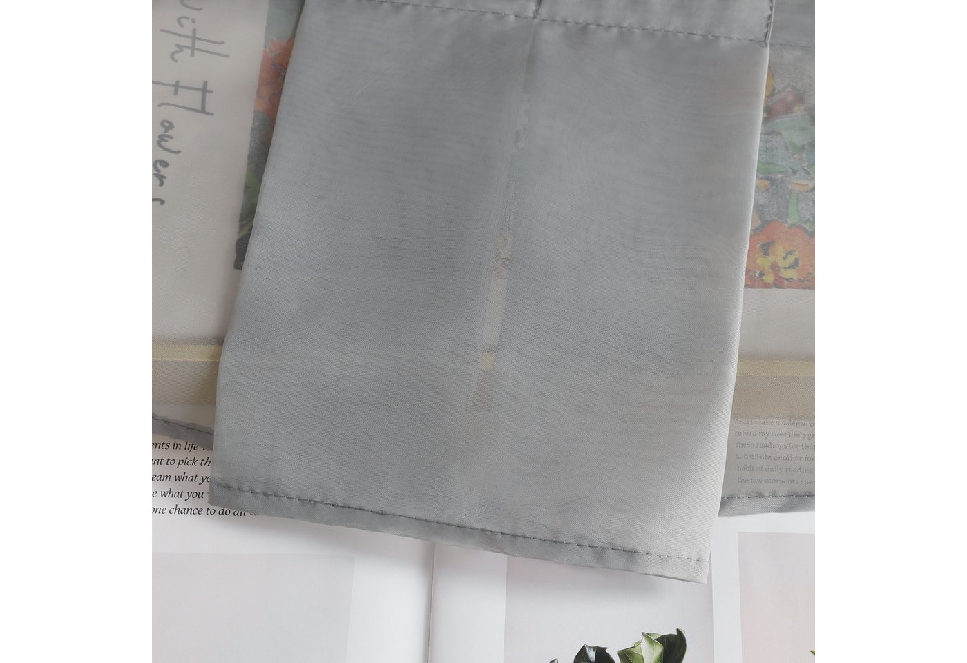 Joyswahl Scheibengardine M‑Bogen‑Band, Wellenmuster, Kurzgardine (1 St), Stangendurchzug, transparent, Volie, Tunnelzug Voile Kurzstore,für Kleinfenster, Wellen – Bild 5 von 5