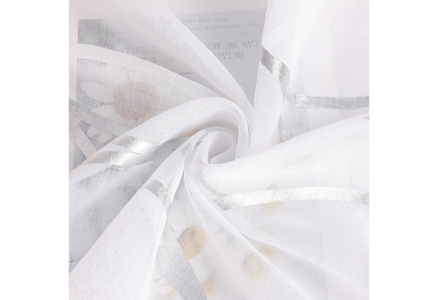Joyswahl Schiebegardine (2 St), Klettband, transparent, Voile, Moderne Flächenvorhänge mit Befestigungszubehör, glänzenden Wellen – Bild 4 von 5