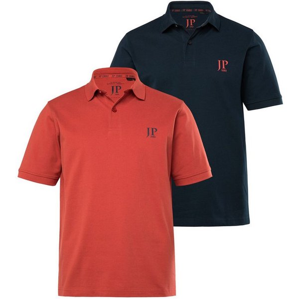 JP1880 Poloshirt Poloshirts Basic 2er-Pack Piqué gekämmte Baumwolle (2-tlg) Bestseller