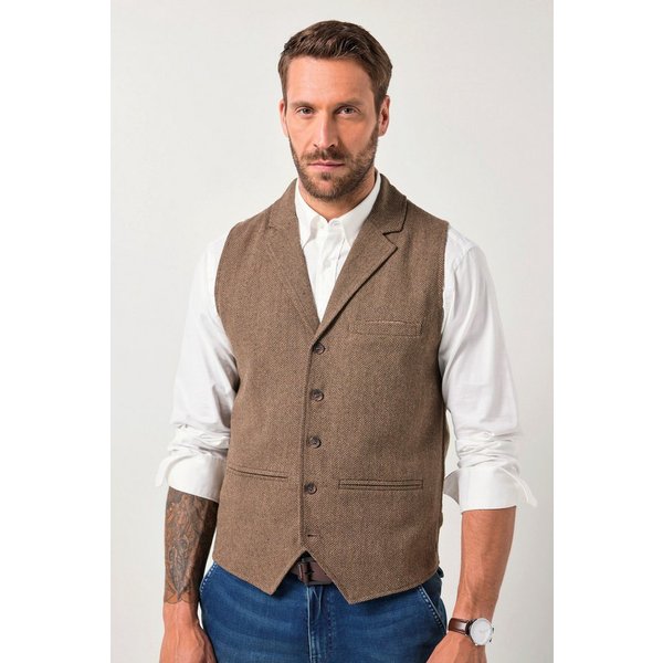 JP1880 Steppweste Tweed-Weste FLEXNAMIC® Herringbone-Tweed