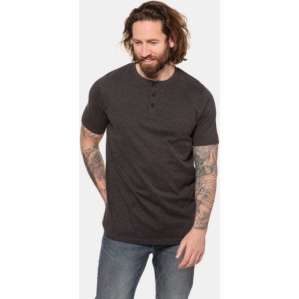 JP1880 T-Shirt Henley Basic Knopfleiste Halbarm