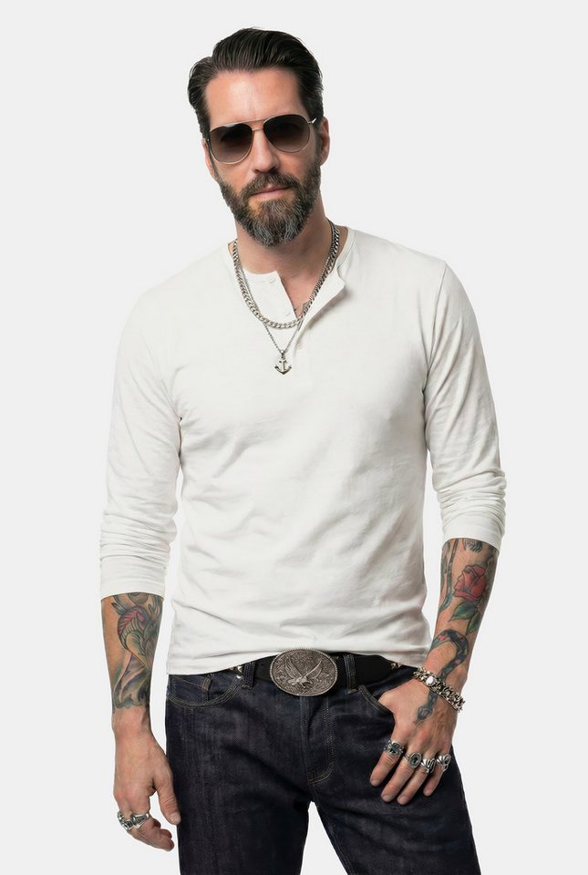 JP1880 T-Shirt Henley Basic Shirt Langarm Knopfleiste – Bild 2 von 4