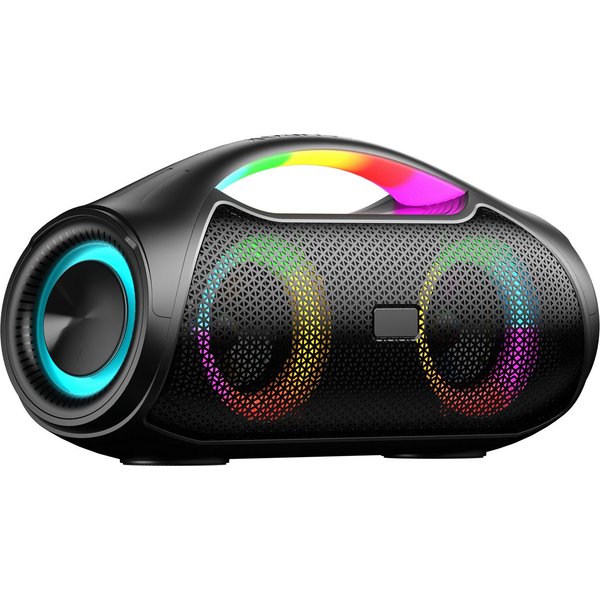 JTC-24 LED Bluetooth BoomBox30, 30W Stereo, RGB LED Beleuchtung Portable-Lautsprecher (30 W, 30 Watt Stereo Sound, Bluetooth, USB, AUX, microSD, LED Beleuchtung