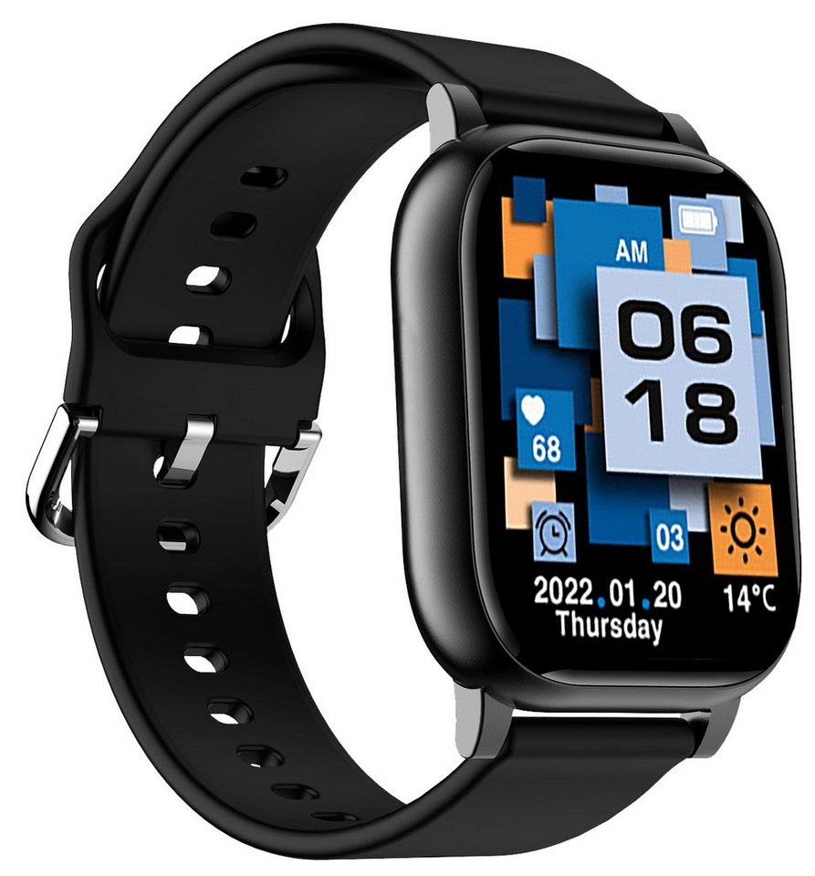JTC24 Smartwatch SWS14 Smartwatch, 5,1 cm Display, Schrittzähler, Gesundheitsfunktionen, wasserfest – Bild 2 von 5