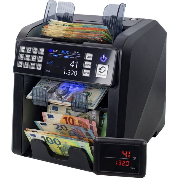 Jubula Banknotenzähler MV-600, Banknotensortierer für gemischte Geldscheine, EUR, USD, GBP, SEK usw.