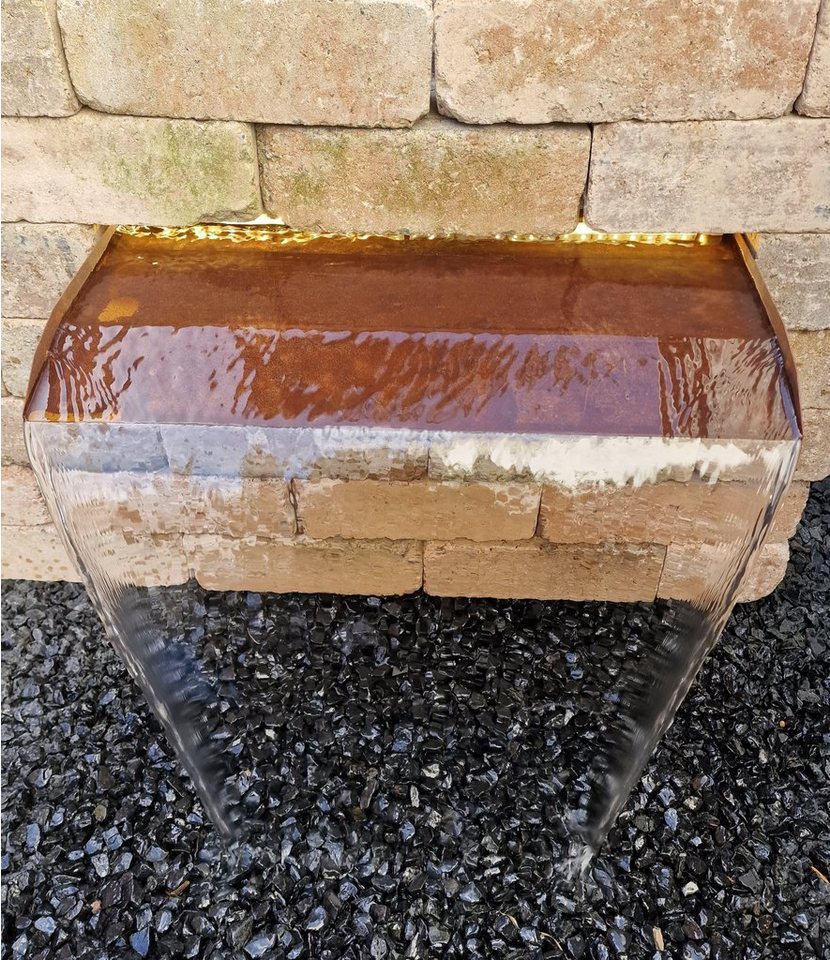Jürgen Bocker - Gartenambiente Wasserfall Wasserfall 60 cm langer Auslauf Cortenstahl incl. LED Sets, 60,00 cm Breite – Bild 2 von 4
