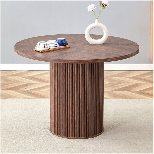 JUFU Esstisch aus MDF, rund ca. 100 cm Ø, Wohnzimmertisch, Couchtisch, Küchentisch (1-St), Modernes Holz-Design für Esszimmer & Küche