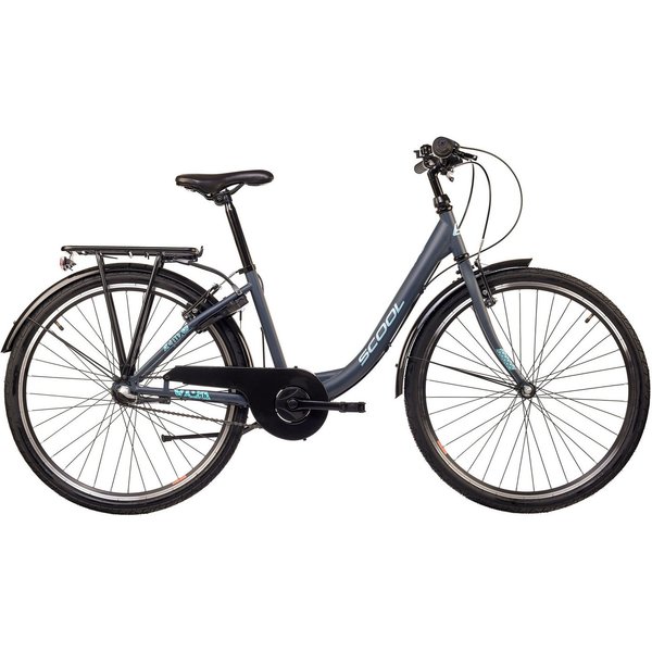S’COOL Jugendfahrrad S'COOL chiX, 3 Gang Shimano, Nabenschaltung, 26 Zoll, Jugendliche, mit Gepäckträger und Schutzblech