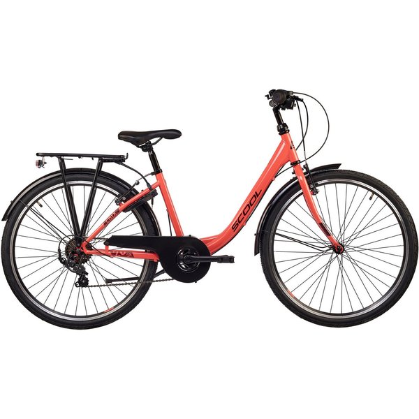 S’COOL Jugendfahrrad S'COOL chiX, 6 Gang Shimano, Kettenschaltung, 26 Zoll, Jugendliche, mit Gepäckträger und Schutzblech