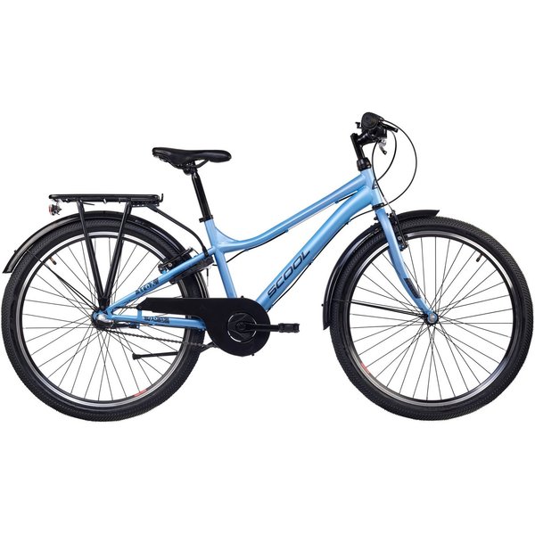 S’COOL Jugendfahrrad S'COOL troX, 3 Gang Shimano, Nabenschaltung, 26 Zoll, Jugendliche, mit Gepäckträger und Schutzblech