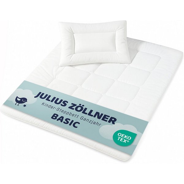 Julius Zöllner Kindersteppbett + Kopfkissen Basic, Füllung: 100% Polyester, für das ganze Jahr