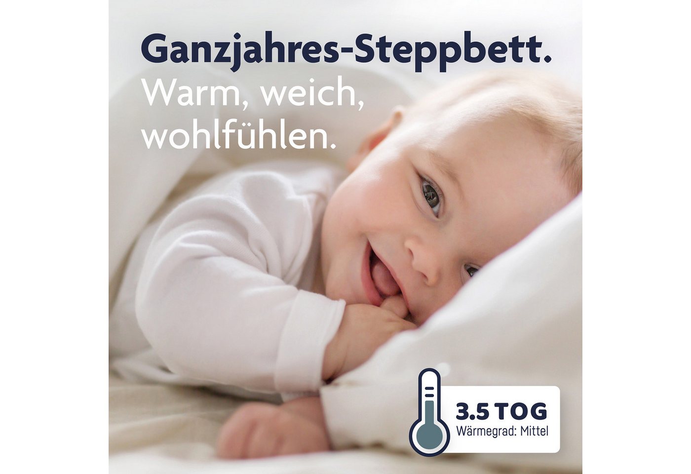 Julius Zöllner Kindersteppbett + Kopfkissen Basic, Füllung: 100% Polyester, für das ganze Jahr – Bild 2 von 5