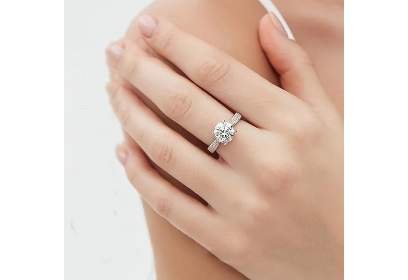Jumpeak Diamantring 0,5ct~2ct E VS Lab Grown Diamant Ring,14K Gold,Verlobungsring, Jubiläumsring,Hochzeitsgeschenk,Geburtstag,Kommunion Geschenk – Bild 3 von 5