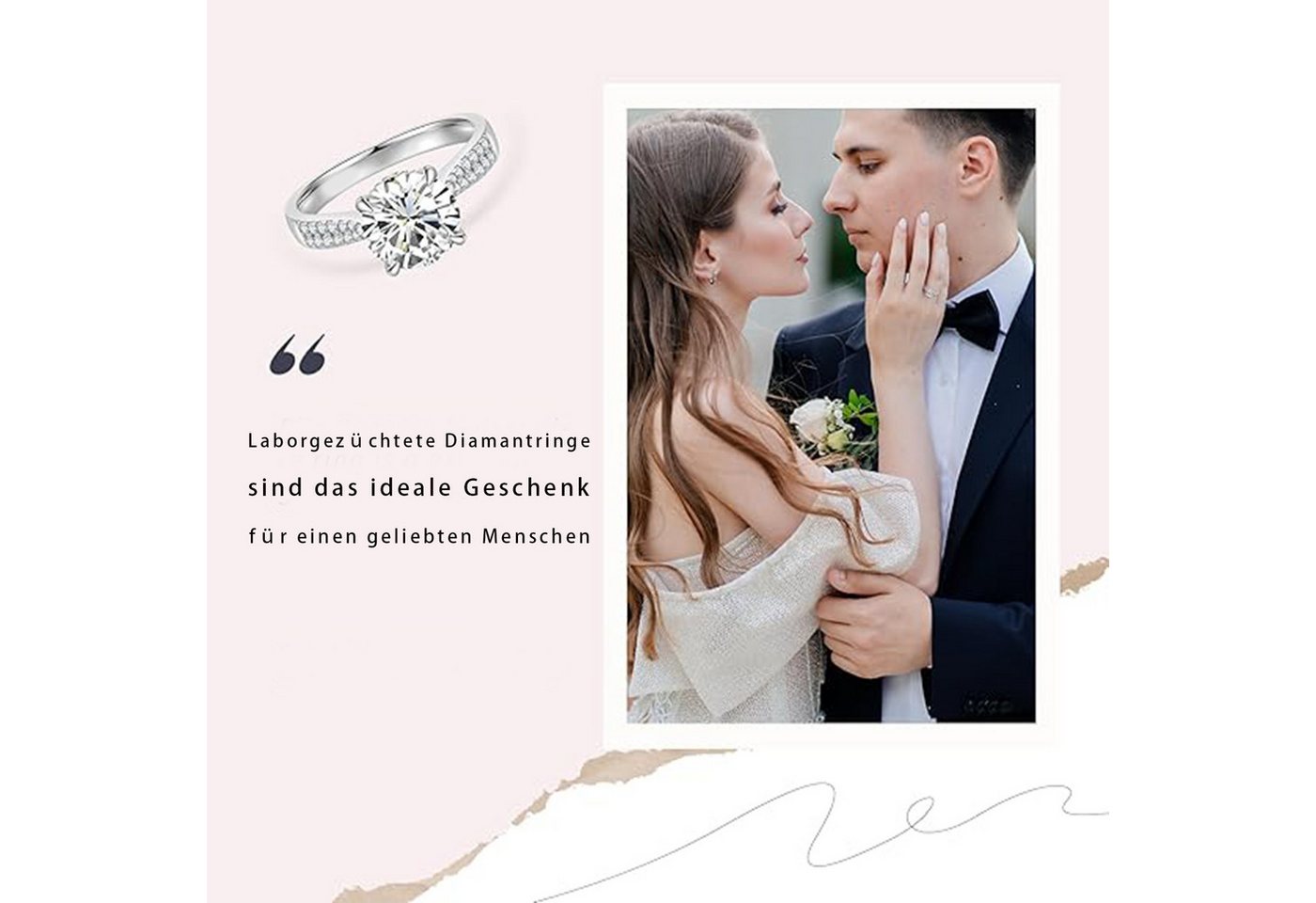 Jumpeak Diamantring 0,5ct~2ct E VS Lab Grown Diamant Ring,14K Gold,Verlobungsring, Jubiläumsring,Hochzeitsgeschenk,Geburtstag,Kommunion Geschenk – Bild 4 von 5