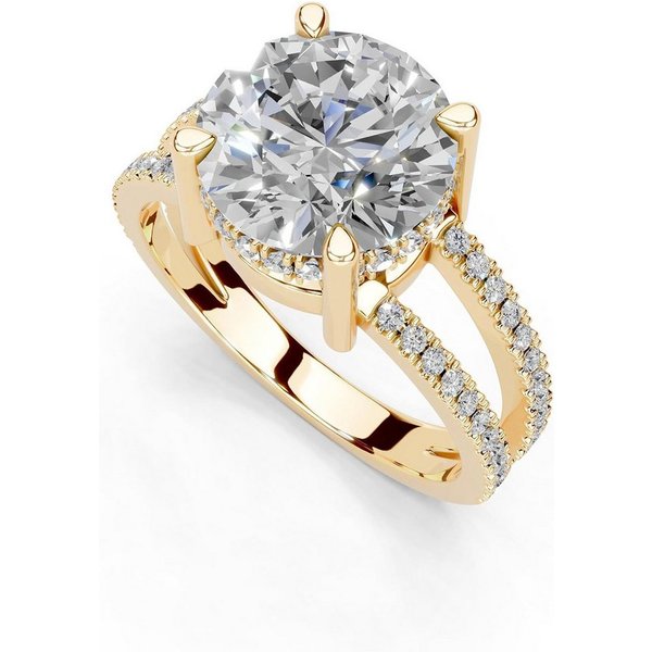Jumpeak Diamantring 585 Gold, 2 ct Doppelring, Damenring mit echten Diamanten, Farbe E,Reinheit VS1,3EX,IGI-Zertifikat – hochwertiger Diamantring