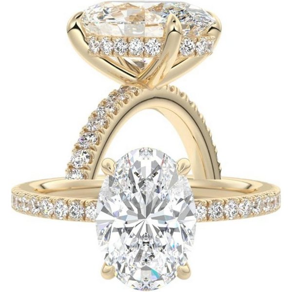 Jumpeak Diamantring Diamantring mit 1ct/2ct/3 ct, Damenring aus 585er Gold, Verlobungsring, Eheringe für Damen, Damenring aus Gold, Geburtstagsgeschenk, IGI