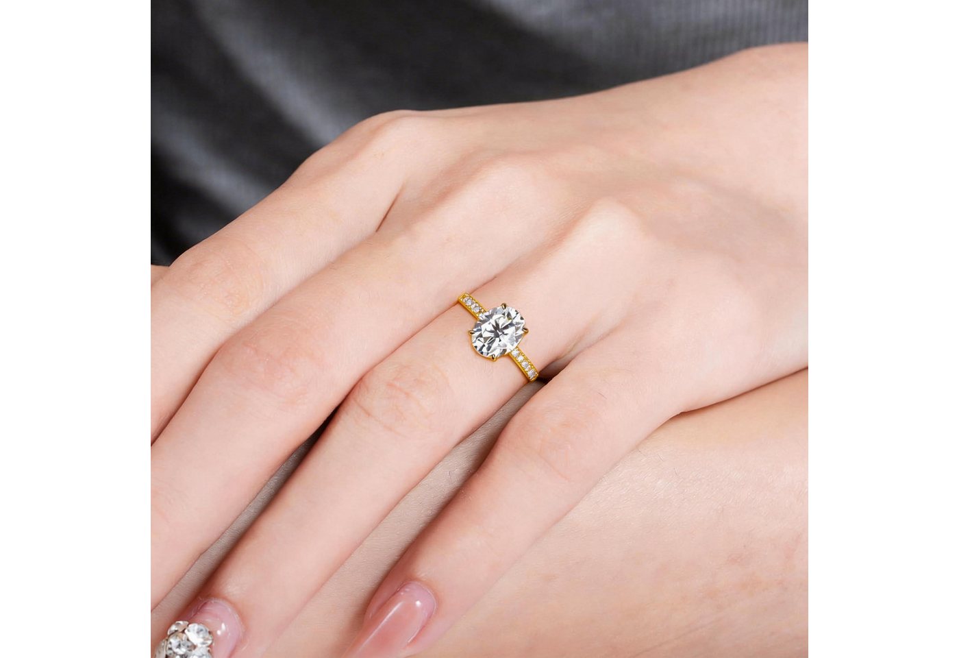 Jumpeak Diamantring Diamantring mit 1ct/2ct/3 ct, Damenring aus 585er Gold, Verlobungsring, Eheringe für Damen, Damenring aus Gold, Geburtstagsgeschenk, IGI – Bild 2 von 5