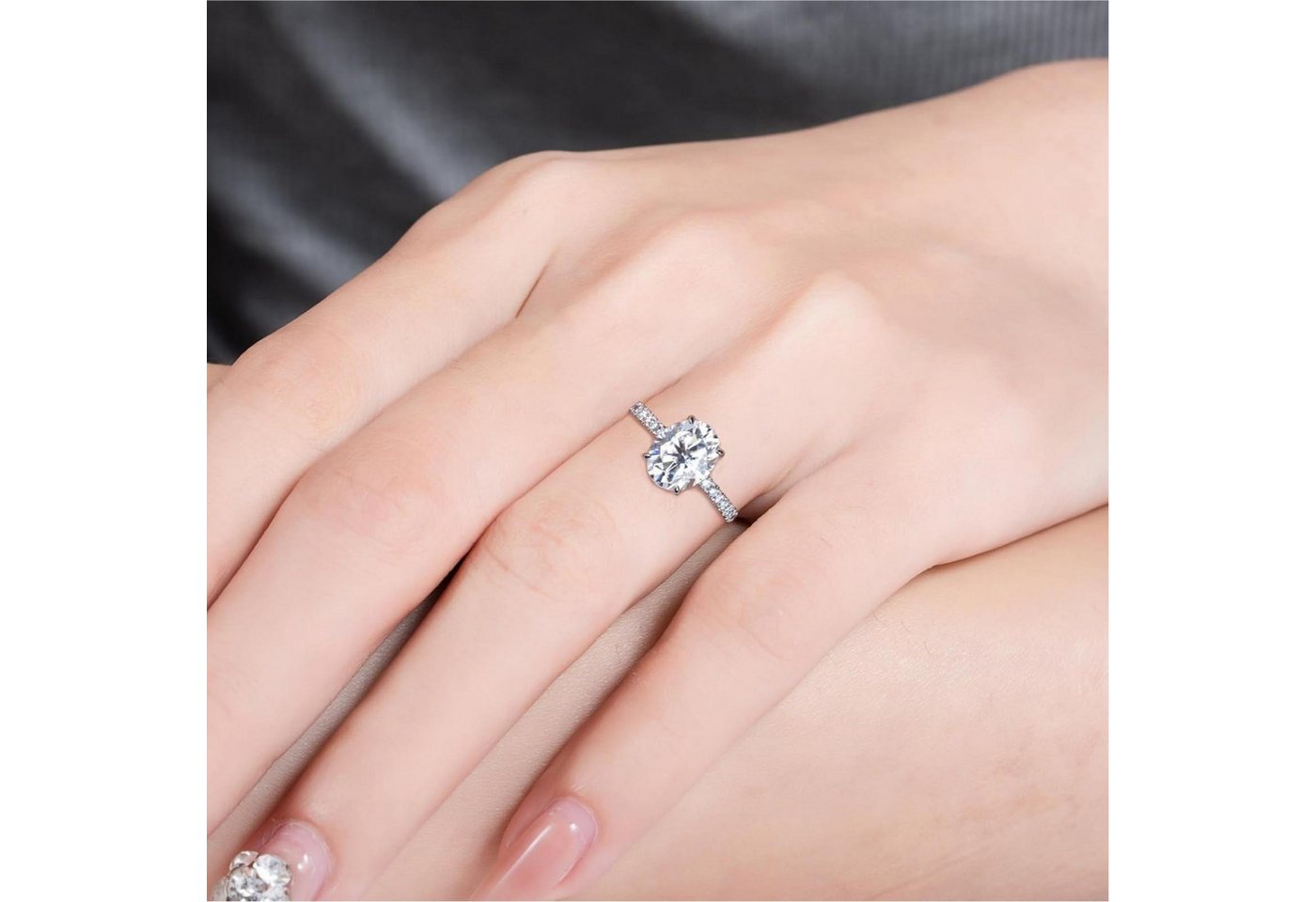 Jumpeak Diamantring Diamantring mit 1ct/2ct/3 ct, Damenring aus 585er Gold, Verlobungsring, Eheringe für Damen, Damenring aus Gold, Geburtstagsgeschenk, IGI – Bild 2 von 5