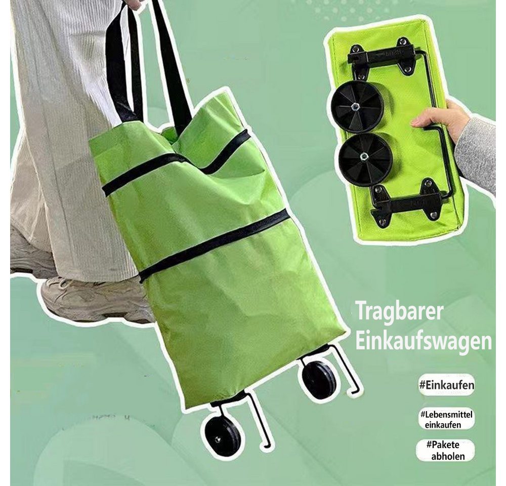 Jumpeak Einkaufstrolley Einkaufstrolley Klappbar, 3 in 1 Shopping Trolley, Handwagen, Robust & wasserdicht, geräuscharme Rollen, als Rucksack tragbar – Bild 4 von 5