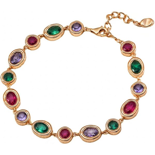 Jumpeak Silberarmband Regenbogen-Armband, Damen Gold-Armband, Edelstein-Armband, Sterling Silber Armband, 18K vergoldet, Geschenk für die Brautjungfer