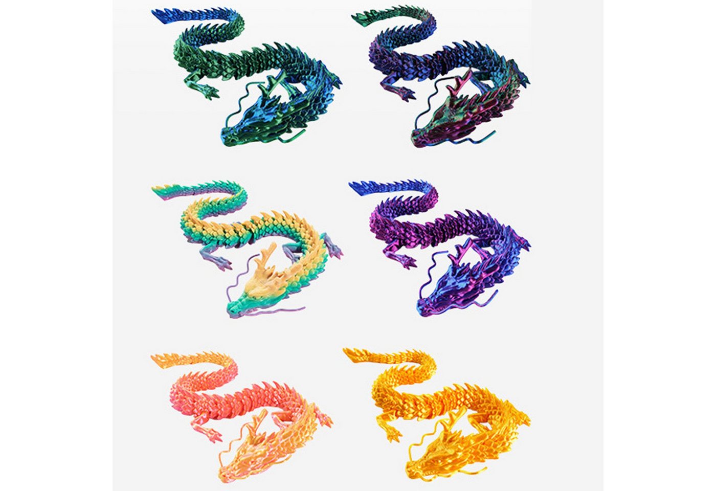 Jumpeak Tierfigur 3d drache,3d tiere,drache 3d druck,drachen figuren,drachen spielzeug (8 Farben, 5 Größen), tiere figuren,tiere spielzeug,Kinderspielzeug,Weihn – Bild 2 von 4