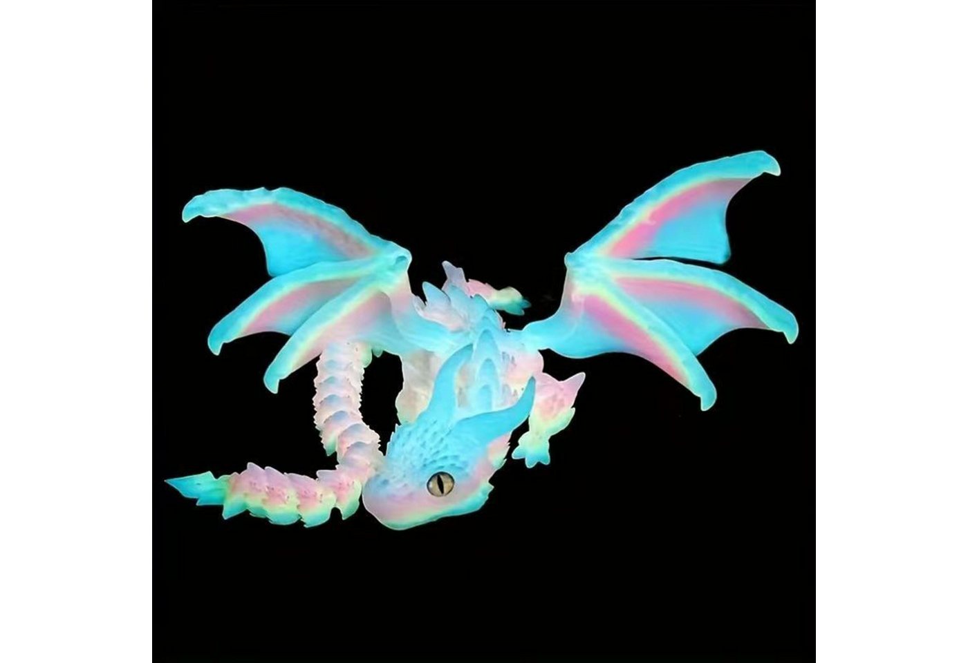 Jumpeak Tierfigur drache 3d druck,drachen figuren,Geflügelt,im Dunkeln leuchtend, (6Farben,2Größen), tiere figuren,tiere spielzeug,Kinderspielzeug – Bild 5 von 5