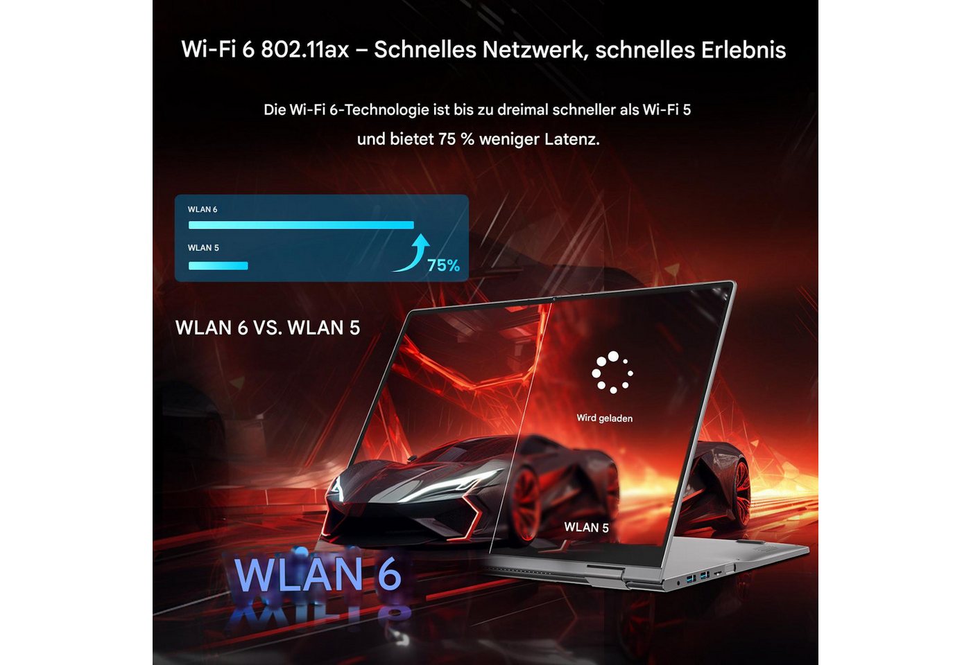 Jumper 16" 2-in-1 Touchscreen Laptop, Intel N95/N5095, 16GB RAM, 640GB SSD Notebook (Intel N5095, Intel UHD Graphics, 16 GB, 640 GB SSD, 4-core CPU) – Bild 5 von 5