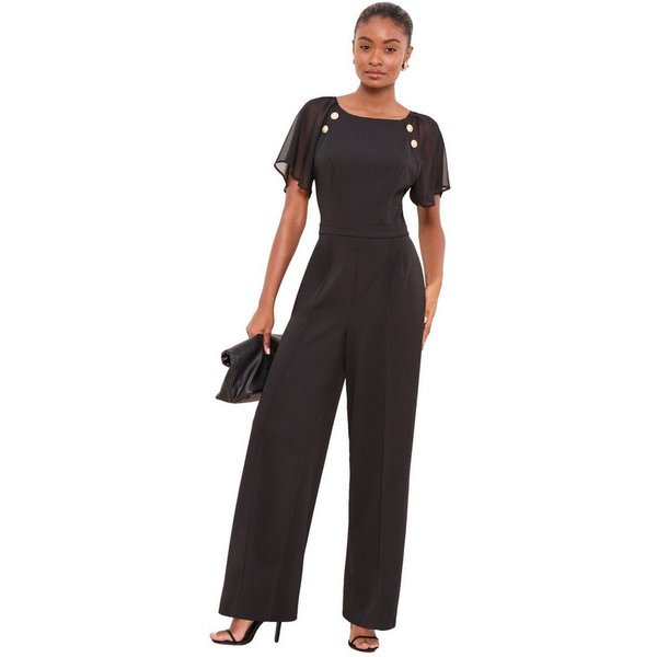 LIPSY Jumpsuit Lipsy Jumpsuit mit Chiffon-Flatterärmel, Kurzgröße (1-tlg)