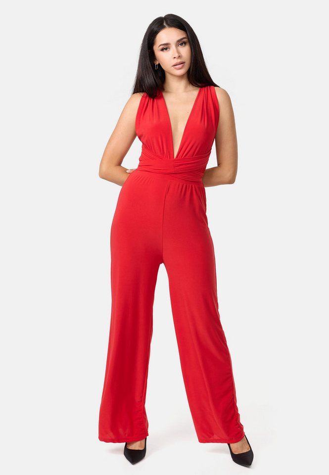 Worldclassca Jumpsuit Worldclassca Jumpsuit Backless Overall Gürtel Ärmellos UNI LEO Print Casual - Clubwear - Eleganter Jumpsuit – Bild 2 von 3